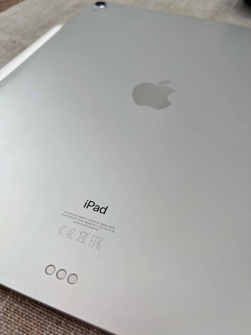 Tablet-mit-Stift getestet: Aufschrift von iPad im Fokus.
