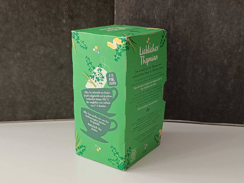 Kräutertee-Test: Ein Kräutertee in einer grünen Verpackung. 