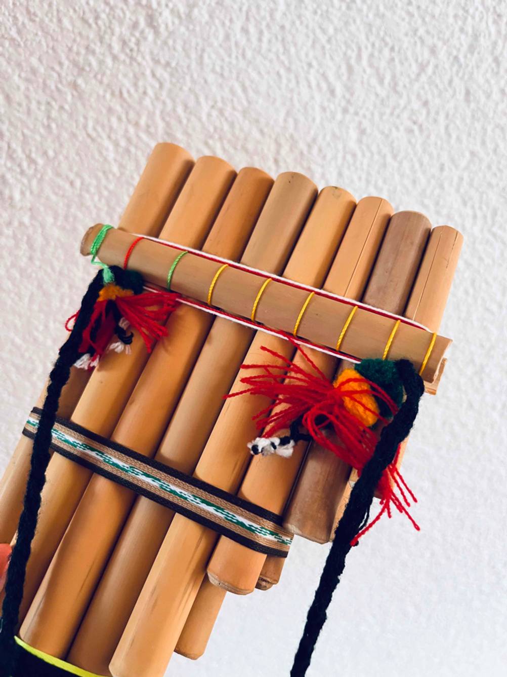 Panflöte getestet: Nahaufnahme des Mundstücks.