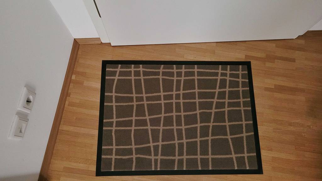 Schmutzfangmatte auf Holz-Boden ausgelegt