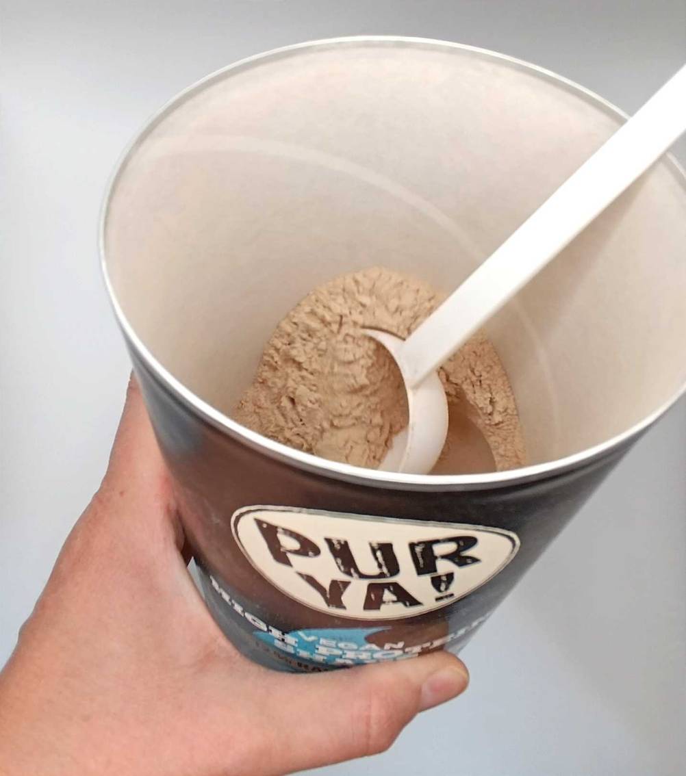 Proteinpulver geöffnet.