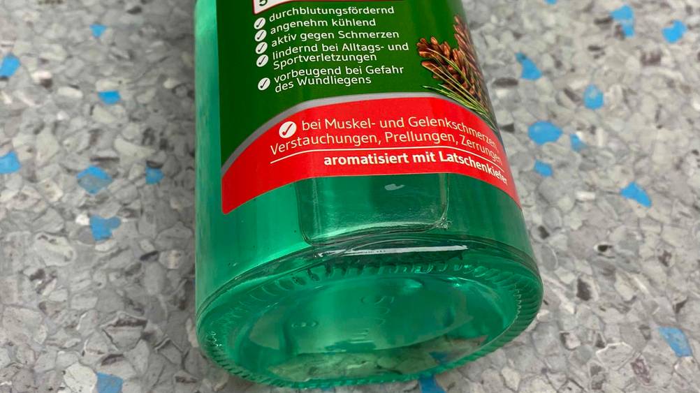 Franzbranntwein getestet: Detailaufnahme des Bodens der Flasche.