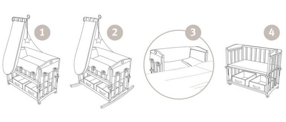 Babywiege Komplettset 4in1