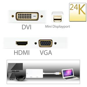 CSL - 3in1 Mini Display Port zu VGA + HDMI + DVI Adapter