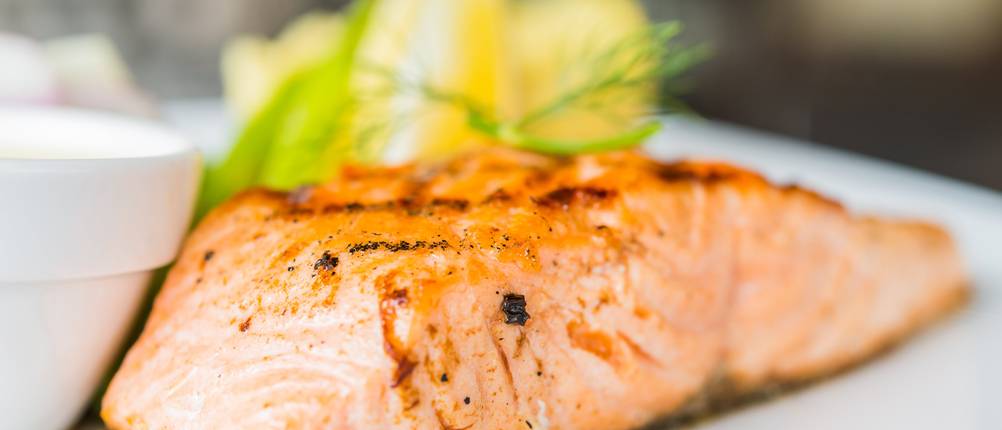 Salmon fish fillet grilled steak