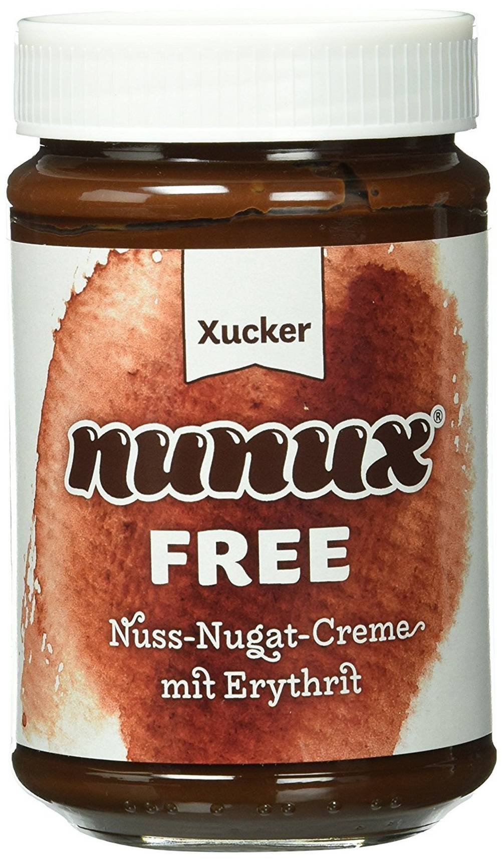 Erythrit-Test: Eine Packung Nuss-Nugat-Creme von Xucker. 