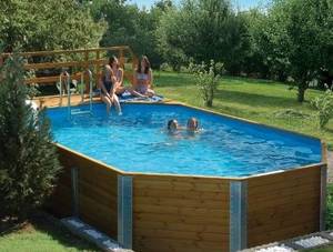 Massivholz-Swimmingpools oval