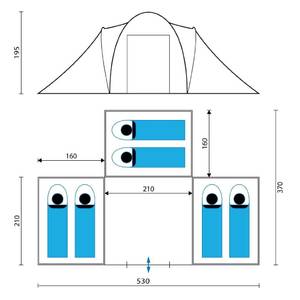 6-Personen-Zelt: Drei Schlafkammern.