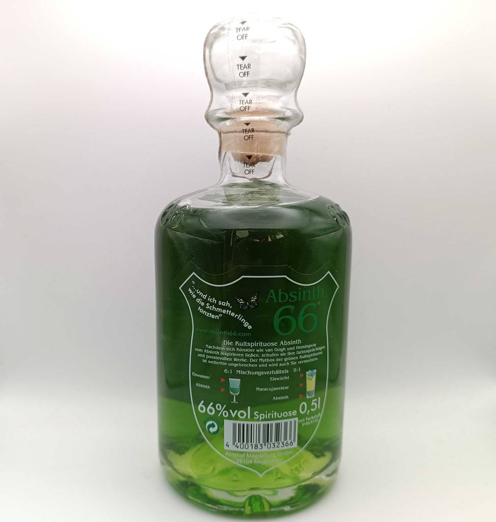 Absinth im Test: die Rückseite einer Flasche Absinth