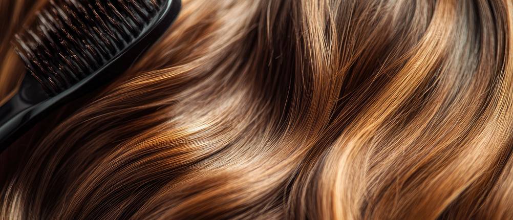 BaByliss-Lockenstab-Test: gewellte Haare worauf eine Bürste ersichtlich ist.