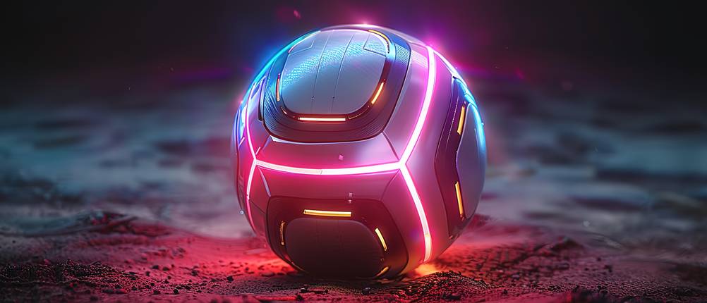 Air-Power-Fußball-Test: Ein leuchtender Fußball mit LED-Licht.