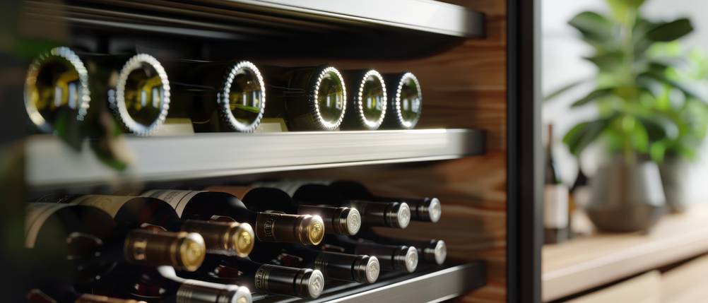Weinkühlschrank 12 Flaschen im Test: Ein XXL-Weinkühlschrank mit mehreren Flaschen.