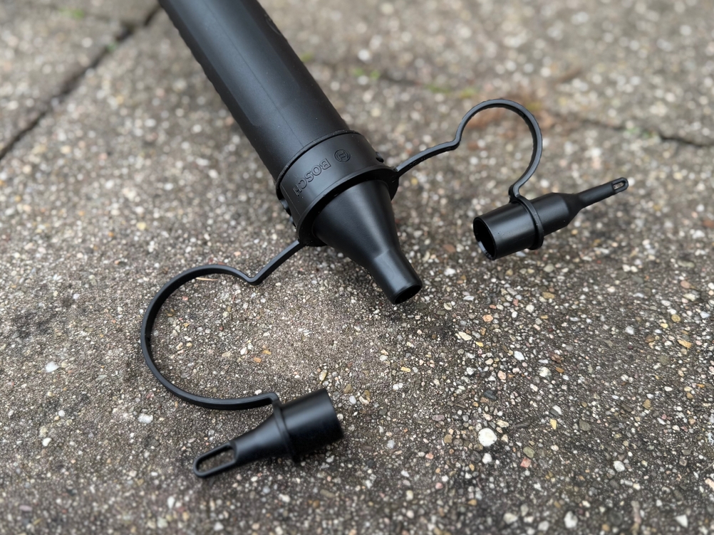 Aufsätze des getesteten Bosch-Akku-Laubbläsers.