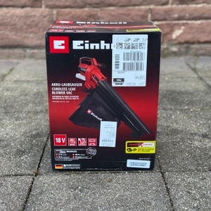 Verpackung des Einhell-Akku-Laubsauger im Test.