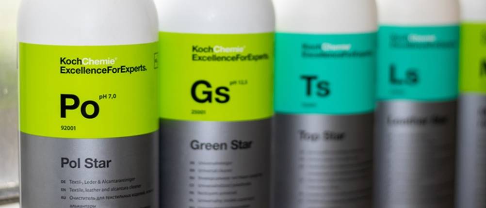 Alcantara-Reiniger-Test: Mehrere Produkte des Herstellers KochChemie
