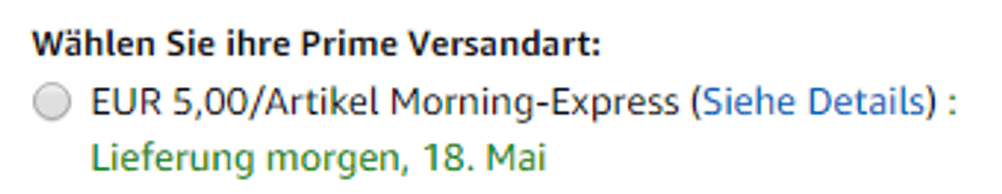 Amazon Prime Morning Express