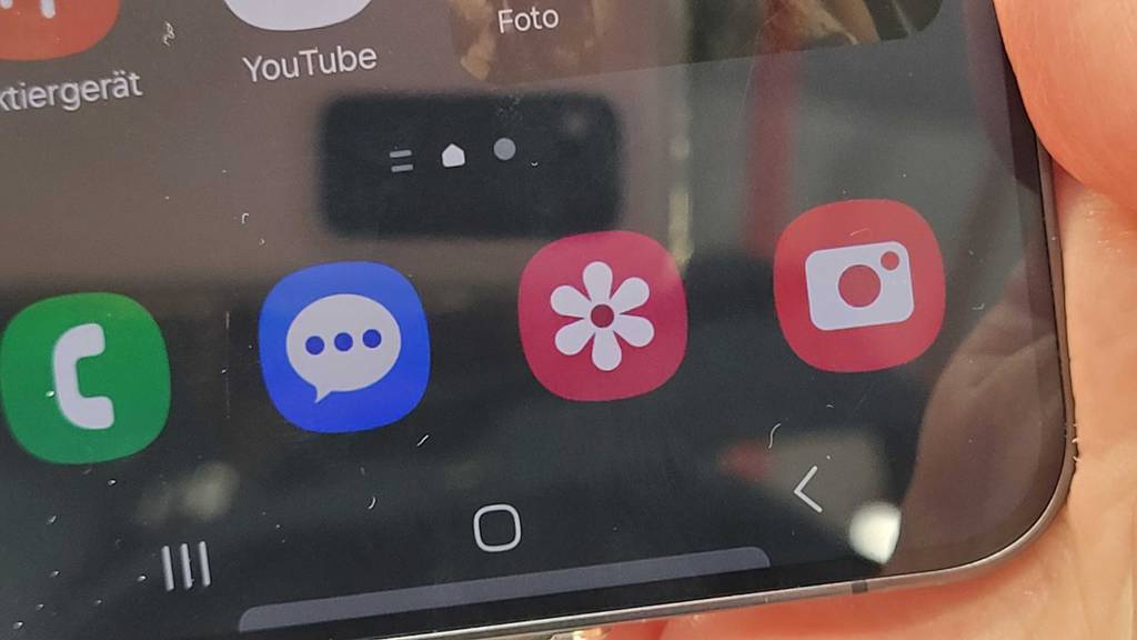 Detailansicht der Symbolmenüführung eines getesteten Android-Smartphones.