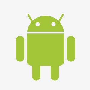 Antivirus-App-Test: Grünes Android-Logo auf hellgrauem Hintergrund.
