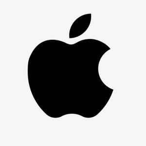 Antivirus-App-Test: Schwarzes Apple-Logo auf weißem Hintergrund.