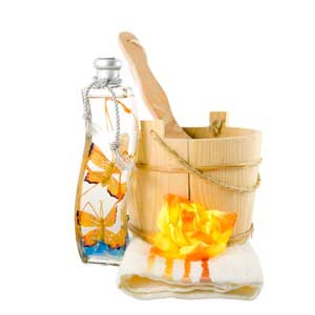 Aufgussflasche mit Schmetterlingen als Stilelement