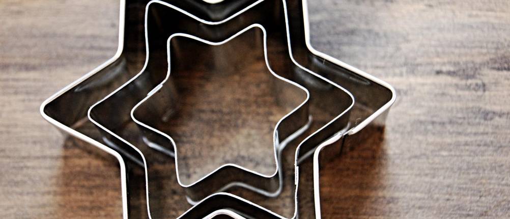 Ausstechformen-Test: drei Stern-Ausstechformen ineinander