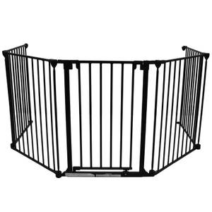 Kaminschutzgitter im Test: baby-vivo Schutzgitter in schwarz mit Tür fünfteilig