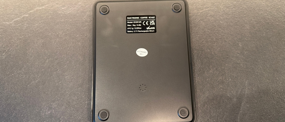 Die Unterseite der Bagail-Kaffeewaage