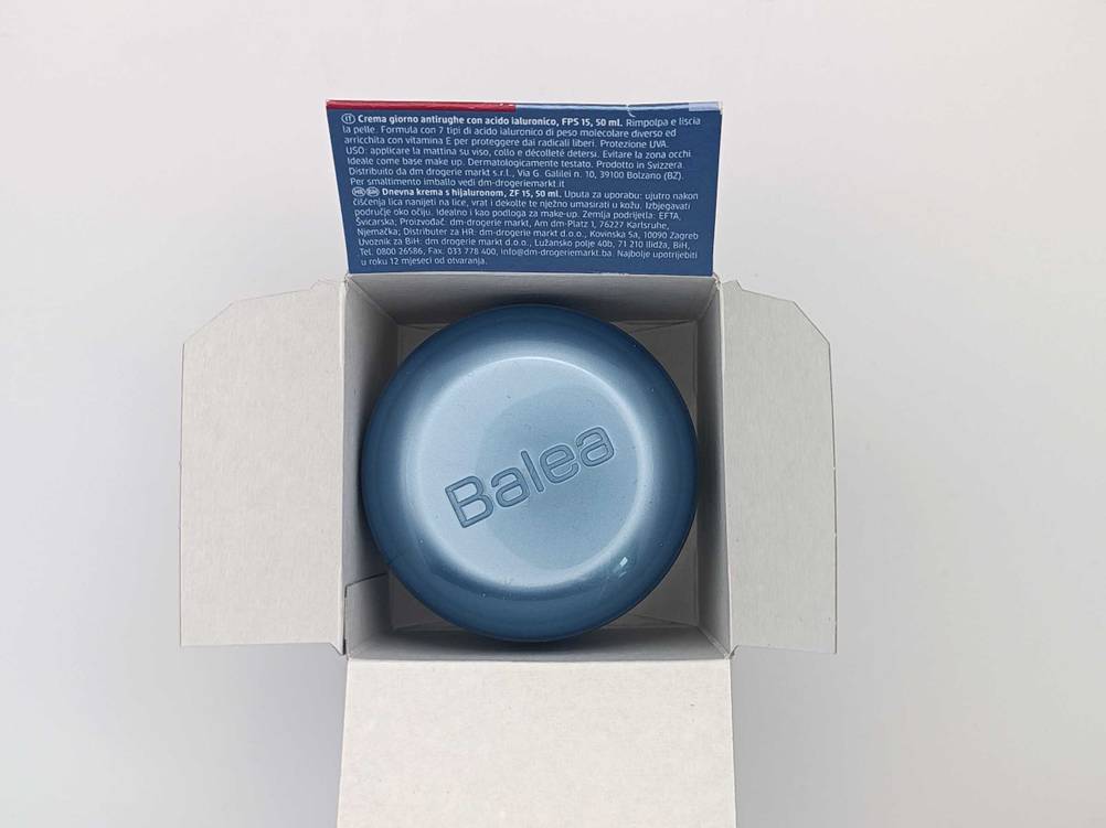 Balea Beauty Hyaluron in Verpackung von oben.