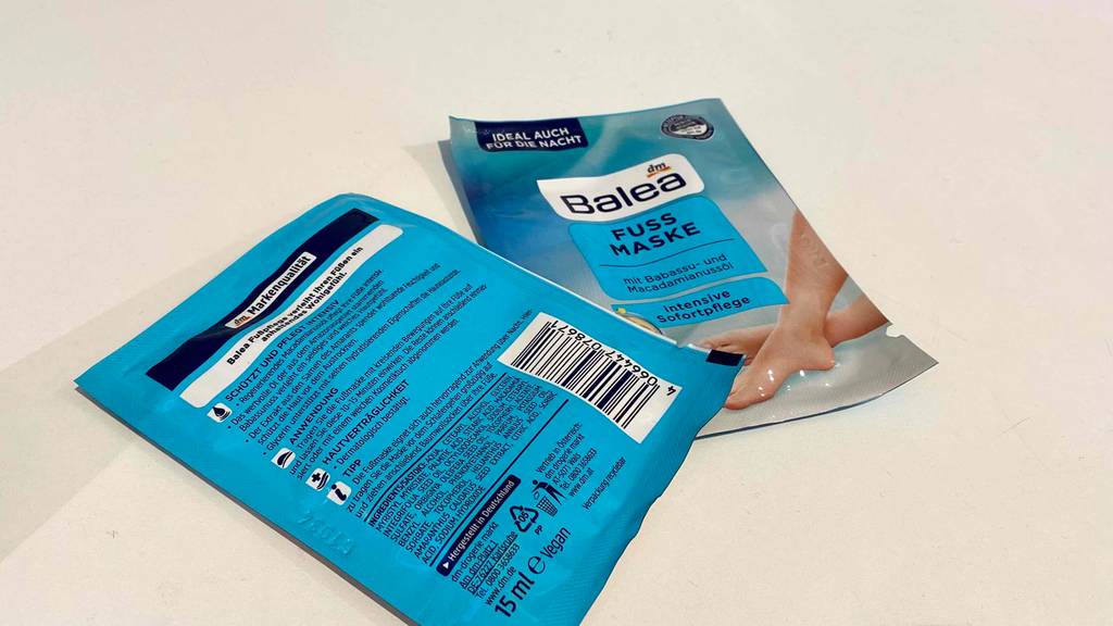 Test: Fussmasken für die intensive Sofortpflege, im Einmal-Beutel inklusive Anwendungsbeschreibung.