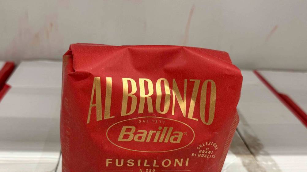 Barilla-Nudeln getestet: Nahaufnahme des Logos auf der Verpackung.