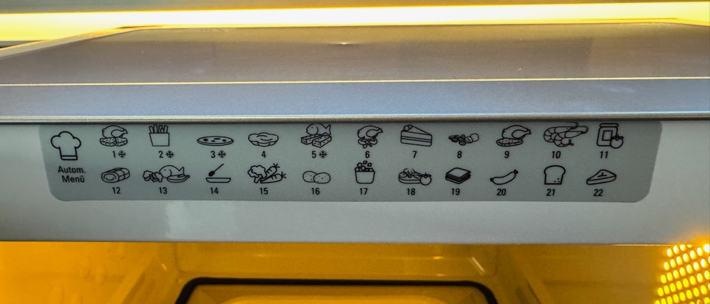 Programm-Liste der Bauknecht ExtraSpace Crisp MW 427 SL