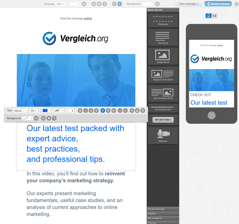 Newsletter Drag & Drop