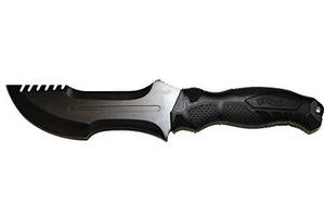 Martialisches Äußeres und für waidmännische Arbeiten ungeeignete Klinge: Dieses Messer leistet als Outdoormesser sicherlich gute Dienste, ein Jagdmesser ist es aber nicht.