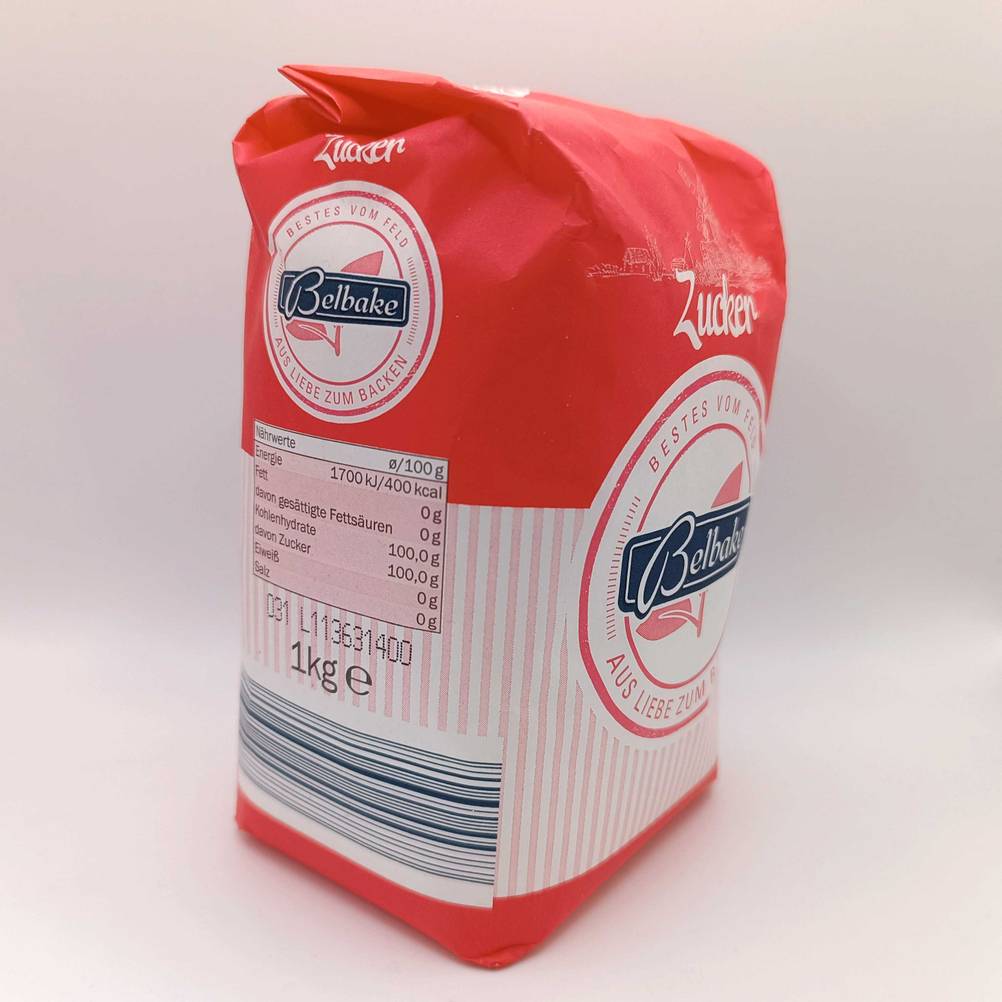 Zucker getestet: Eine Packung von der Seite mit Nährwertangaben.