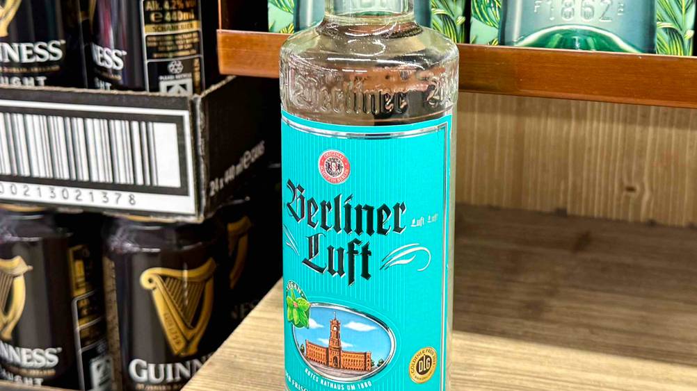 Berliner Luft getestet: Nahaufnahme des Labels auf der Flasche.