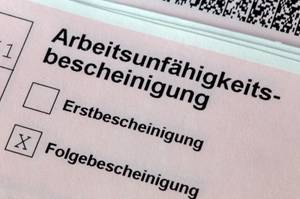 Test der Berufsunfähigkeitsversicherungen: Aufnahme einer Arbeitsunfähigkeitsbescheinigung.