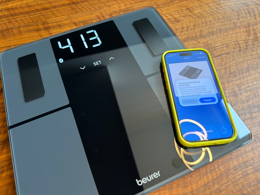 Die Beurer BF 500 wird mit der App gekoppelt.