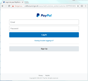 Online-Banking-Software Phishing PayPay