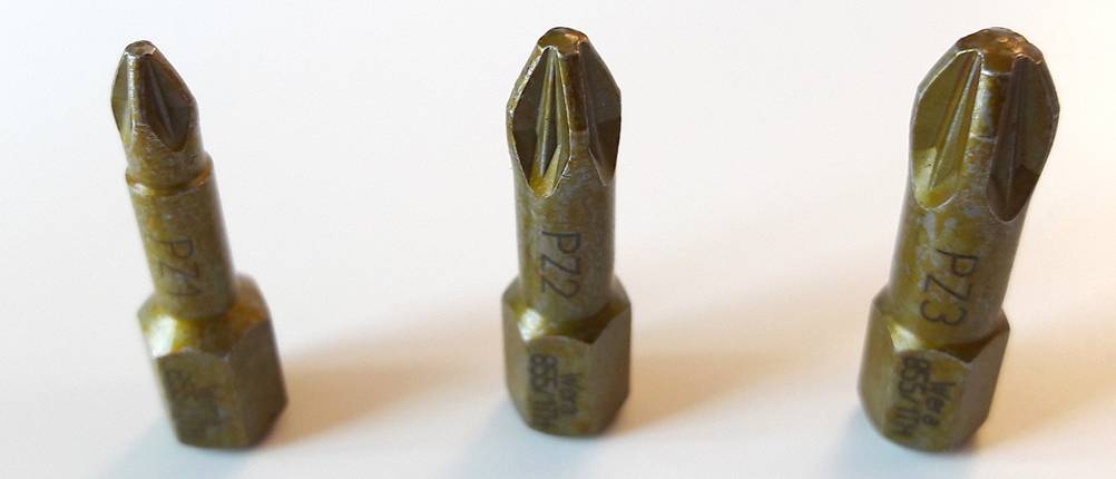 Wera Bitsatz, Pozidriv-Bits PZ1, PZ2, PZ3