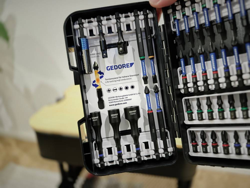 Nahaufnahme der linken Seite des Bitsets von Gedore.