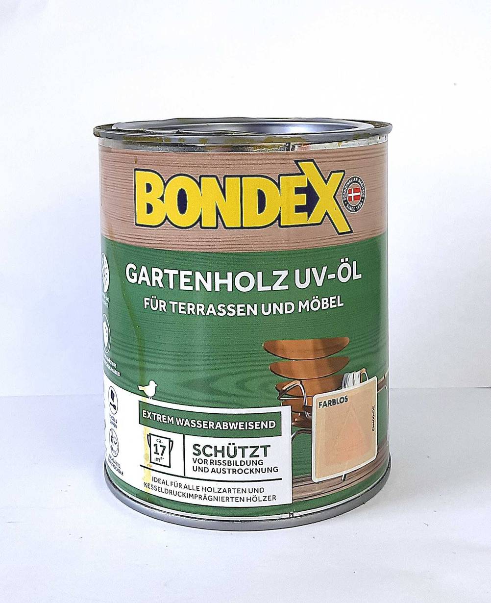 Eine Dose des getesteten Bondex-Holzöls von vorne.