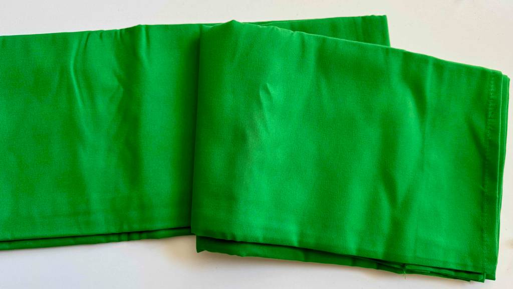 Blick auf das Material eines getesteten Green Screen.
