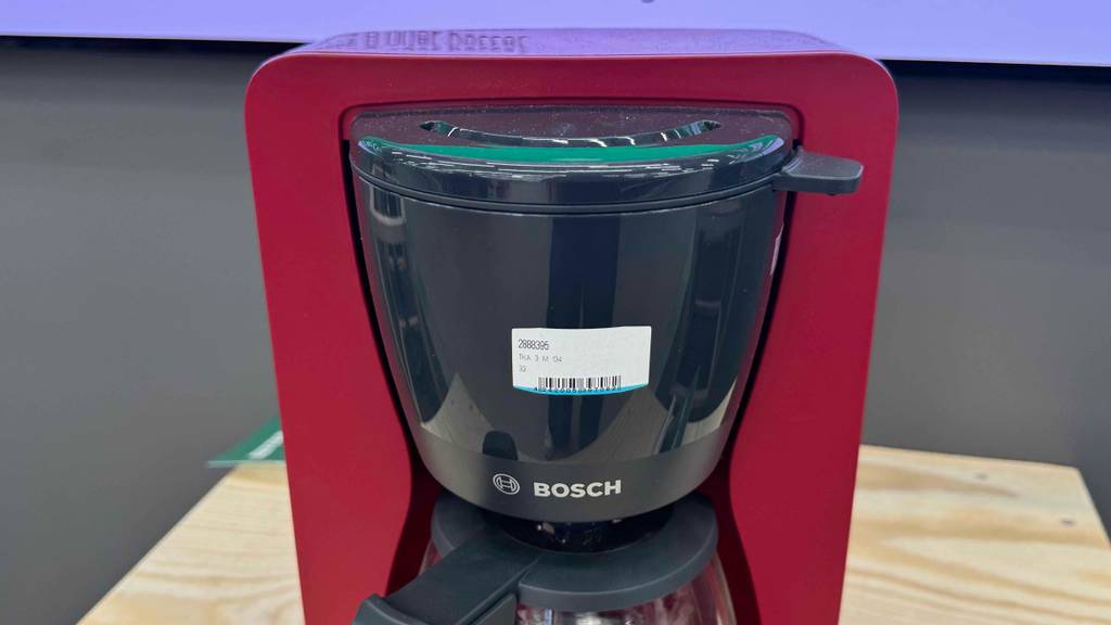 Detailansicht des Filters einer getesteten Bosch-Kaffeemaschine.