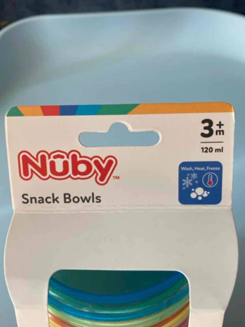 Breischalen im Test: Nahaufnahme der Verpackung mit Logo und Aritkelbezeichnung.