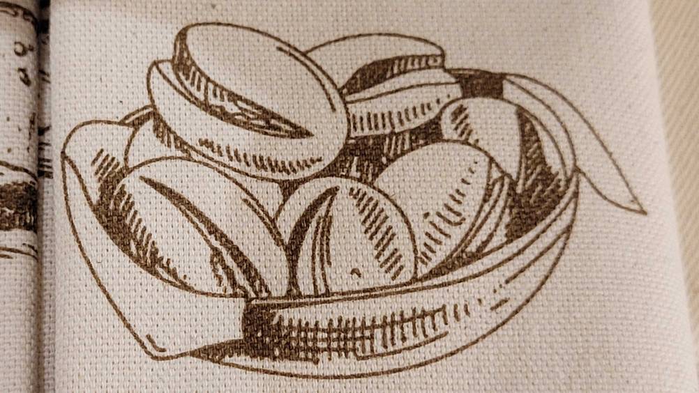 Nahaufnahme der Strucktur des Stoffes eines Brotbeutels im Test.