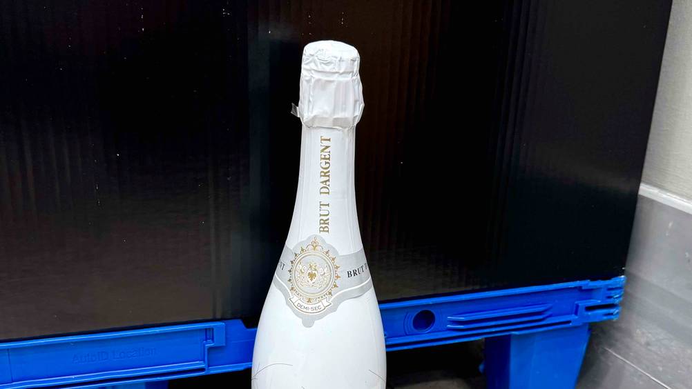 Brut-Dargent-Sekt im Test: Nahaufnahme des Flaschenhalses.