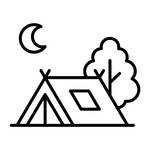 Iconabbildung eines Zelts mit einem Baum und dem Mond.
