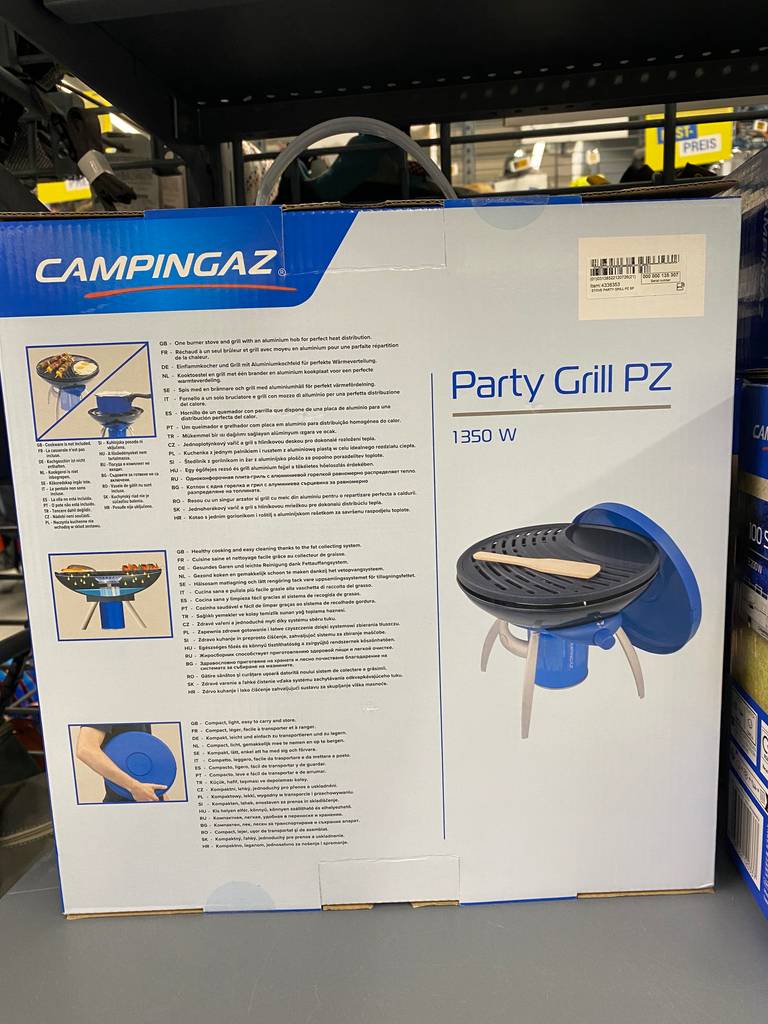 Campingaz Gasgrill getestet: Auf der Verpackung sind viele Informationen und Bilder zum Gerät.