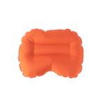 Campingkissen-Test: Ein aufblasbares Campingkissen in Orange.