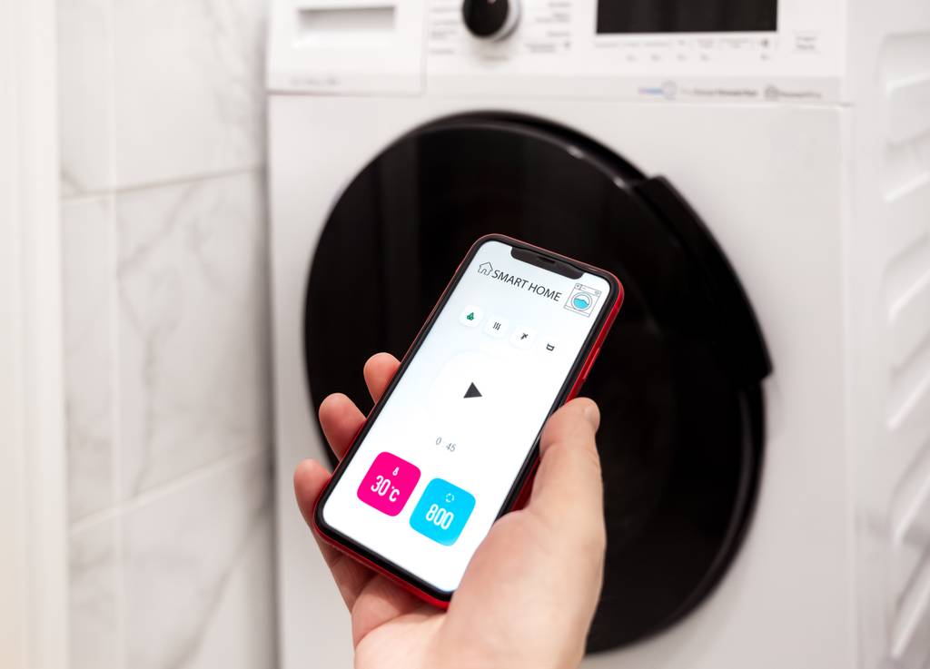 Candy-Waschmaschine im Test: Das Bild zeigt eine App, mit der sich die Maschine bequem starten lässt.
